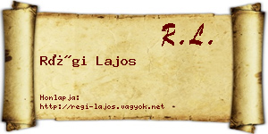 Régi Lajos névjegykártya